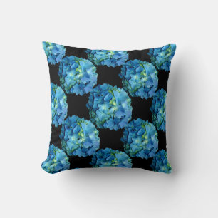 Blue Hydrangea Throw Pillow