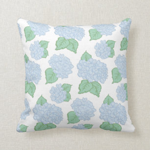 Blue Hydrangea Throw Pillow