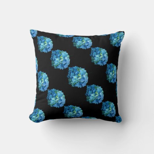 Blue Hydrangea Throw Pillow