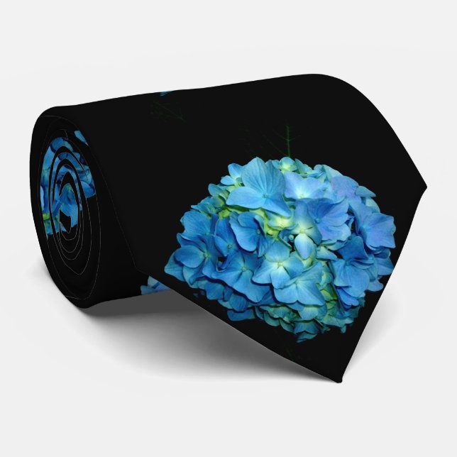 Blue Hydrangea Tie (Rolled)
