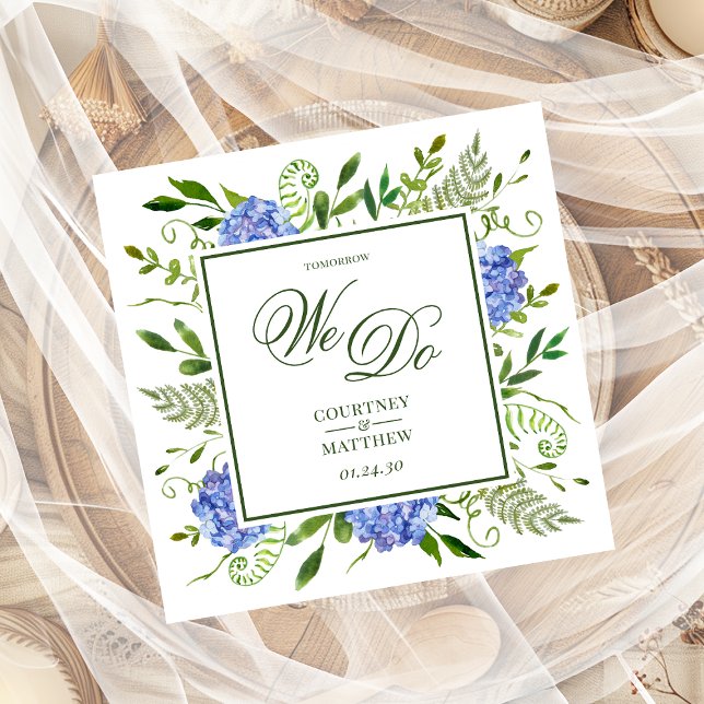 Blue Hydrangea Tomorrow We Do Cocktail Napkins (Creator Uploaded)