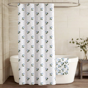 Blue Hydrangea Trellis  Shower Curtain