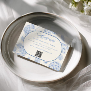 Blue Hydrangea Vintage Wedding  RSVP Card