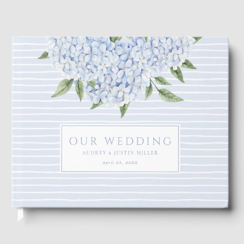 Blue Hydrangea Watercolor Blooms Custom Wedding