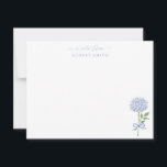 Blue Hydrangea Watercolor Blooms Script Thank You Card<br><div class="desc">This pretty design features a single blue hydrangea stem and a calligraphy script heading. Add your information using the template form. Use for any occasion.  The Customize Further feature can be used to access the advanced editing menu where you can change the font,  colors and layout of the text.</div>