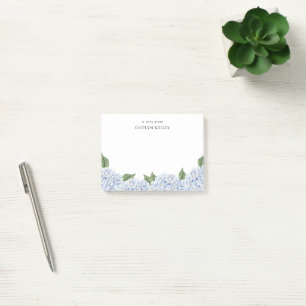 Blue Hydrangea Watercolor Border Medium Custom Post-it Notes