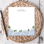 Blue Hydrangea Watercolor Border Personalized Notepad<br><div class="desc">This beautiful notepad a watercolor hydrangea border in blue.   Add your personalization using the template form. To change the font,  style or layout,  select the option to "customize further".</div>