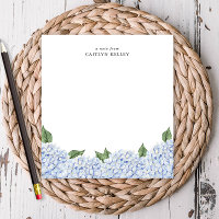Blue Hydrangea Watercolor Border Personalized