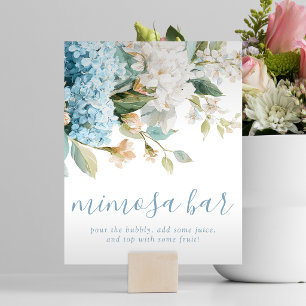 Blue Hydrangea Watercolor Bridal Shower Mimosa Bar Photo Print