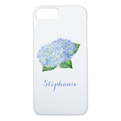 Blue Hydrangea Watercolor iPhone 87 Case