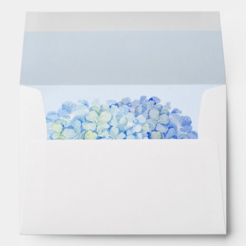 Blue Hydrangea Watercolor Envelope