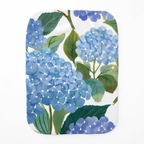 Blue Hydrangea Watercolor Floral Coastal Baby Burp Cloth