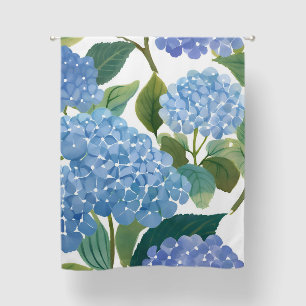 Blue Hydrangea Watercolor Floral Coastal Blackout Curtains