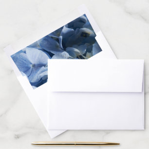 Blue Hydrangea Watercolor Floral Envelope Liner