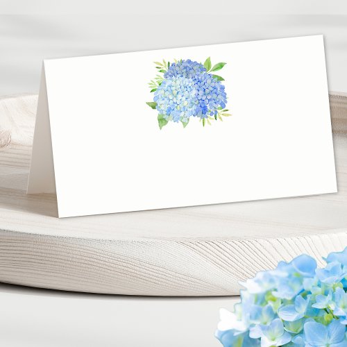 Blue Hydrangea Watercolor Floral  Place Card