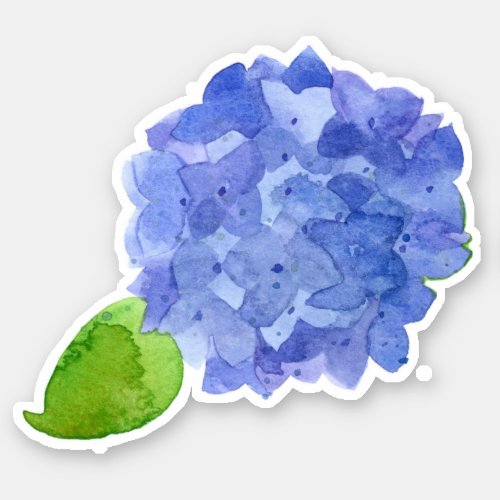Blue Hydrangea Watercolor Flower Sticker