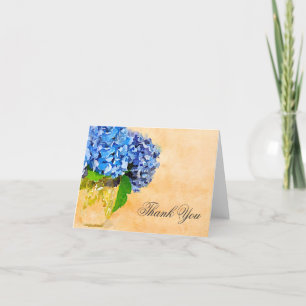 Blue Hydrangea Watercolor Mason Jar Thank You