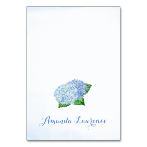 Blue Hydrangea Watercolor Personalized Place Cards