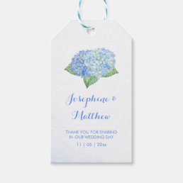 Blue Hydrangea Watercolor Wedding Favor Gift Tags