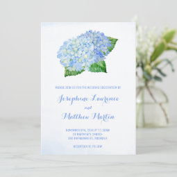 Blue Hydrangea Watercolor Wedding Invitations Zazzle