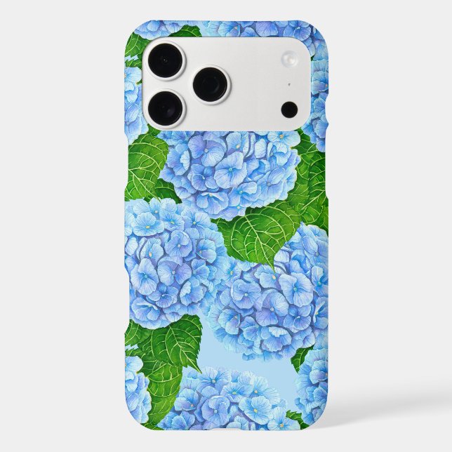 Blue hydrangea waterolor pattern Case-Mate iPhone case (Back)