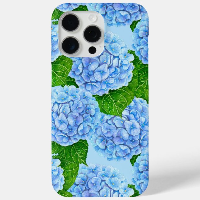 Blue hydrangea waterolor pattern Case-Mate iPhone case (Back)