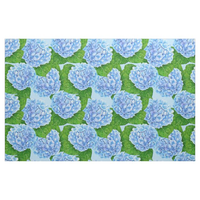 Blue hydrangea waterolor pattern fabric (Fat Quarter)