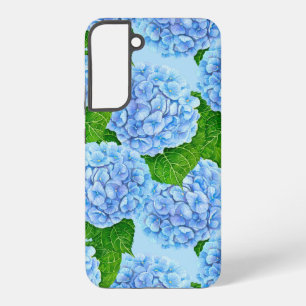 Blue hydrangea waterolor pattern samsung galaxy s22+ case