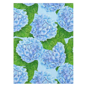 Blue hydrangea waterolor pattern tablecloth