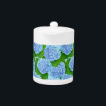 Blue hydrangea waterolor pattern teapot<br><div class="desc">Pattern made of blue hydrangea flower painted with watercolors.</div>