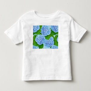 Blue hydrangea waterolor pattern toddler t-shirt