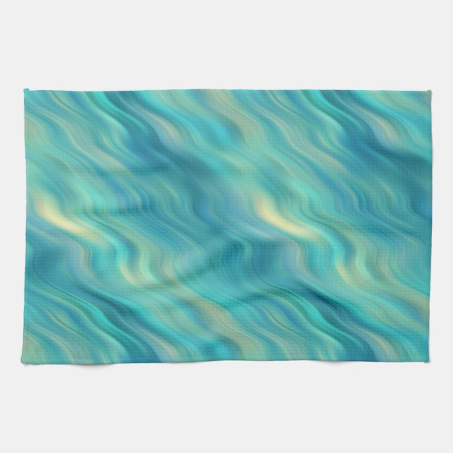 Blue Hydrangea Wavy Texture Towel (Horizontal)