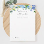 Blue Hydrangea Wedding Advice and Wishes Invitation<br><div class="desc">Blue Hydrangea bridal shower advice and wishes Cards</div>