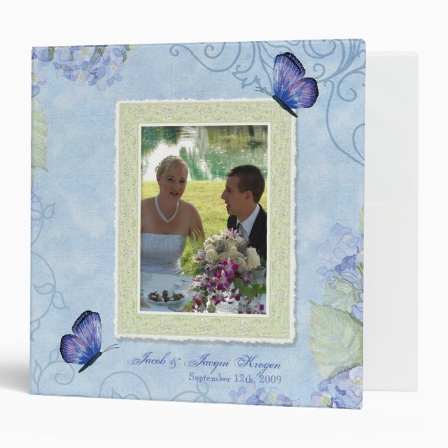 Blue Hydrangea, Wedding Album Binder (Front/Inside)