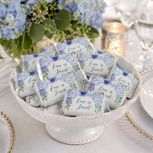 Blue Hydrangea Wedding Chocolate Favors