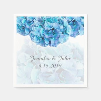 Blue Hydrangea Wedding Collection Napkins by FancyMeWedding at Zazzle