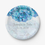 Blue Hydrangea Wedding Collection Paper Plate at Zazzle