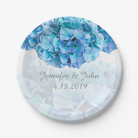 Blue Hydrangea Wedding Collection Paper Plate