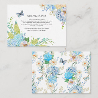 Blue Hydrangea Wedding Enclosure Card