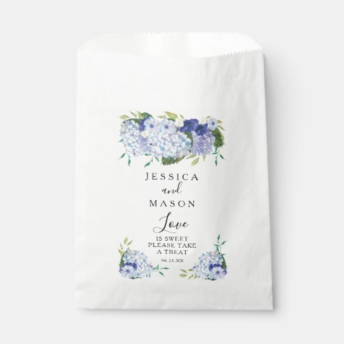 Blue Hydrangea Wedding  Favor Bags
