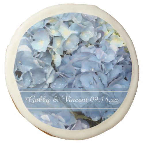 Blue Hydrangea Wedding Favor Sugar Cookie