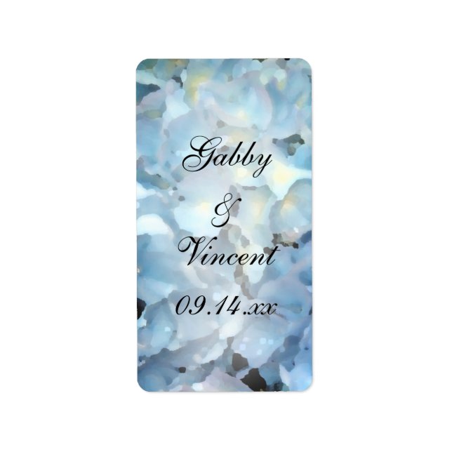 Blue Hydrangea Wedding Favor Tags (Front)