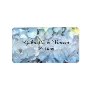 Blue Hydrangea Wedding Favor Tags Horizontal