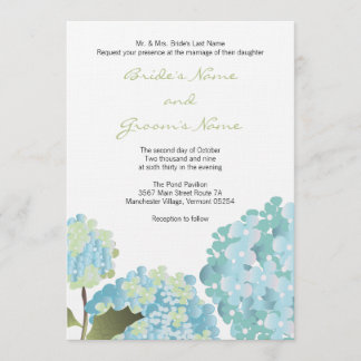 Blue Hydrangea Wedding Invitation