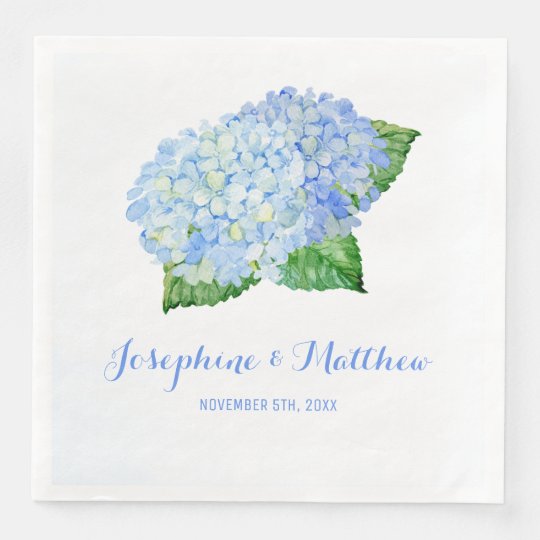 Blue Hydrangea Wedding Paper Dinner Napkins | Zazzle.com