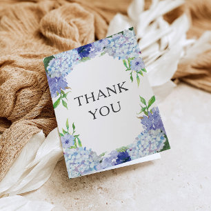 Blue Hydrangea Wedding Personalized Thank You Card