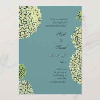 Blue Hydrangea Wedding Program by CoutureDesigns at Zazzle