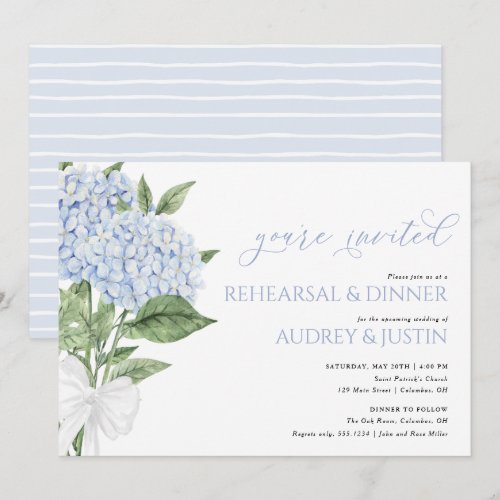 Blue Hydrangea Wedding Rehearsal Dinner