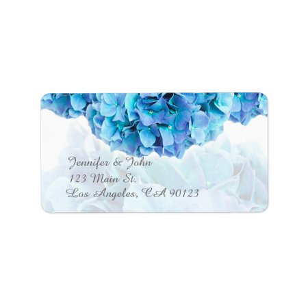 Blue Hydrangea Wedding Return Address Labels