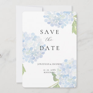 Blue Hydrangea Wedding Save The Date